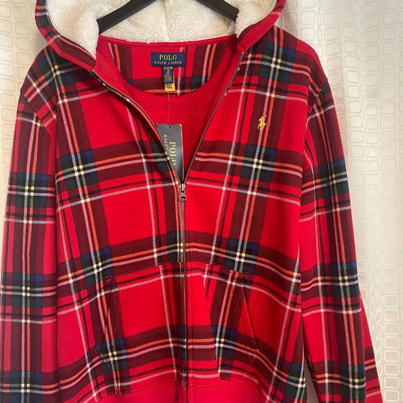Polo By Ralph Lauren Plaid Full-Zip Fleece Hoodie - Picture 1 of 5